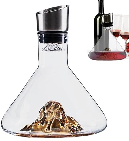 Rotweindekanter, Rotweinkaraffe - 1500 ml Glasweinflasche mit integriertem Spender, eleganter Dekanter, Weinbelüfter für Weinliebhaber