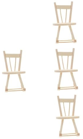 EXCEART 3 Sätze Holzstuhlspielzeug Holzstuhl DIY Stuhl Set Holzspielzeug für Handwerk Holzstuhl selber bauen Puppenmöbel Mini-Hausstuhl kleiner Stuhl Musterstuhl