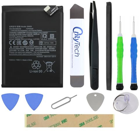 OnlyTech - Batterie Premium de Remplacement pour Le Xiaomi Redmi 10 2022-5000mAh - Qualité identique au modèle BN59 avec kit de réparation 10 Outils
