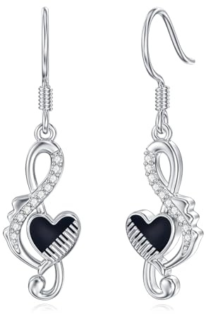 Klavier Musiknoten Ohrringe aus Sterlingsilber Klavier Ohrhänger Klavier Musiknoten Schmuck für Frauen