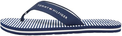 Tommy Hilfiger Damen Flip Flops Stripe Summer mit Gurtband-Riemen, Blau (Preppy Navy), 40