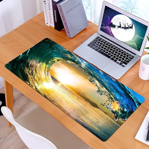 KDWJS Gaming Mouse Pad Mouse Mat - 35.5 x 16 in - XXL mousepad - Table mat large size - improved precision and speed - Fantastic natural images art 4K