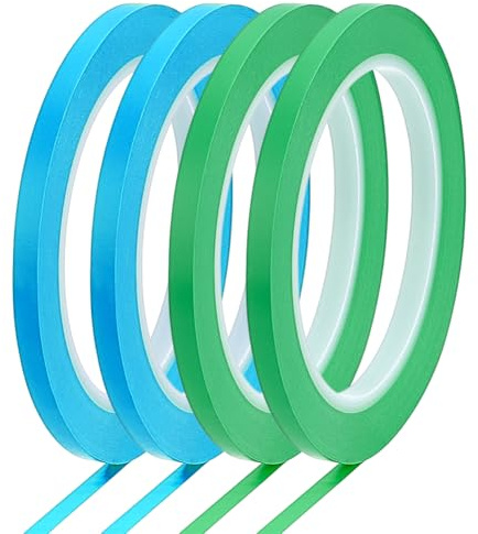 BENECREAT 4 Rotoli di Nastro Adesivo a Linee Sottili in 2 colori, 33m x 6mm Nastro Adesivo in PVC a Linee Sottili per Alte temperature, Pittura Automobilistica per Auto, Moto, Pittura a Fiamma