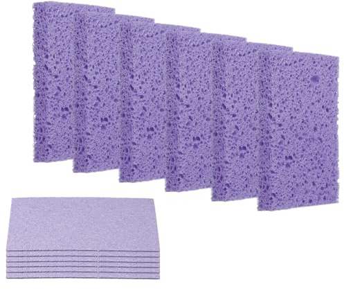 QUARKZMAN 12Pcs Eponges en Cellulose Eponges De Cuisine Carrees Violet | Non Rayantes Compressees Pour Nettoyage De Vaisselle Pour Cuisine Menage Ustensiles De Cuisine Salle De Bain & DIY