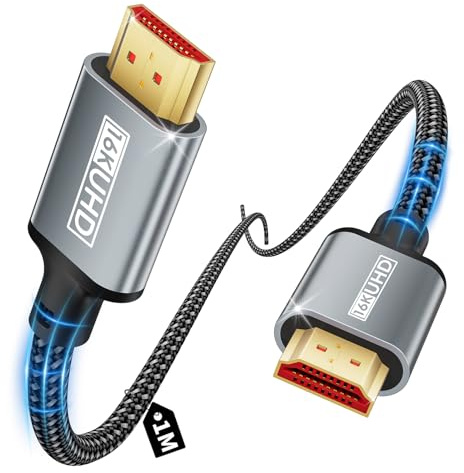layajia 16K 10K 8K HDMI Kabel 1M, Ultra HDMI 2.2 Kabel High Speed 96Gbps unterstützt 16K@60Hz HDR, HDCP 2.2&2.3, Ethernet, 3D, ARC, Nylon geflochten, Kompatibel mit Laptop, Monitor, PS5, PS4, Xbox