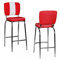 KADIMA Design Barstuhl American Diner 50er Retro Rot Weiß Barhocker Tresenstuhl