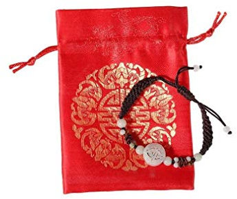 lachineuse Bracelet du Bonheur - Cordon Rouge - Pochette en Satin Offerte