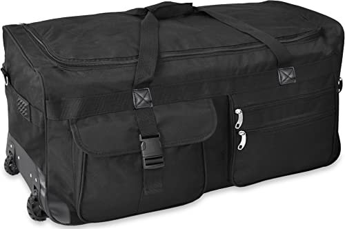 Gear Up Extra großer Trolley - Reisekoffer Reisetasche 80 100 120 oder 150 Liter wählbar Farbe Schwarz/120 Liter