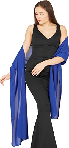 BlackButterfly Chiffon Hochzeit Brautjungfer Abschlussball stahlen Schärpe Schalverpackung Schal (Königsblau, Einheitsgröße)