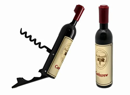 VIN BOUQUET FID 313 Décapsuleur Mini Bouteille, ABS et SS, Noir et Bordeaux, 13 x 2,5 x 2,5 cm
