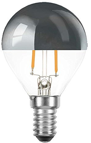 NCC-Licht 1 x LED Filament Tropfen 2W = 25W E14 Kopfspiegel Silber Glühfaden warmweiß 2700K