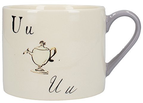 V&A Creative Tops Tazza in ceramica da collezione con scritta U... stampata, 430 ml, colore: bianco/viola