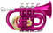 Classic Cantabile Brass TT-400 Bb-Taschentrompete (Messing, Schallbecher Durchmesser: 93 mm, Bohrung: 11,8 mm, Stimmung: Bb, inkl. Leichtkoffer, Mundstück, Putztuch, Handschuhe) pink