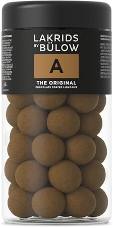 LAKRIDS BY BÜLOW - A - The Original - 295g - Dänische Gourmet Lakritz-Kugeln - Süßer Lakritzkern umhüllt von Vollmilch-Schokolade und feinem Lakritzpulver