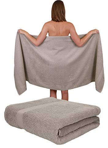 Betz 2 Stück Saunatücher Saunatuch Saunahandtuch Set Palermo 100% Baumwolle Frottier XXL Badetuch Strandtuch Größe 80 x 200 cm (Stone)