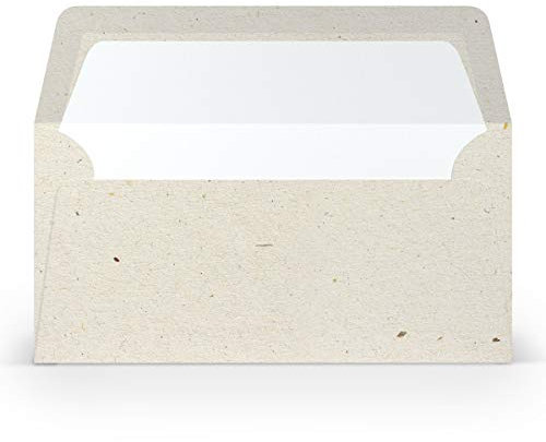 PAPERADO 100 Briefumschläge DIN lang/DL - Terra Vanilla Creme Beige - 100 g/m² Kuvert ohne Fenster 22 x 11 cm - Umschläge mit Nassklebung gerader Klappe