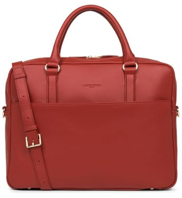 LANCASTER | Mademoiselle Business - Porte documents Cuir de Vachette Grainé Rouge