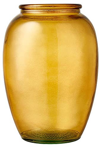 BITZ Kusintha Vase décoratif en Verre recyclé Ambre Hauteur 20 cm