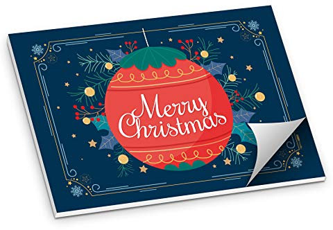 itenga Tischset Platzset Merry Christmas Baumschmuck aus Papier I DIN A3 50 Blatt I ideal als Tischdeko oder Gedeckunterlage an Weihnachten oder der Vorweihnachtszeit