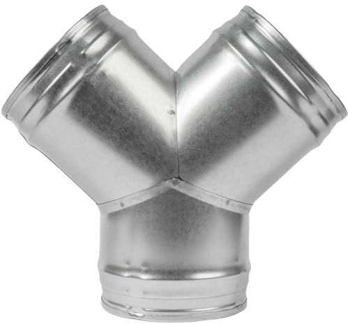 Splitter per condotto da 15 cm per tubo di scarico dell'essiccatore del tubo di sfiato a 3 vie, a forma di Y, giunto a Y in metallo (15 pollici, forma a Y)