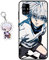 Staremeplz Hülle für Samsung Galaxy A51 Anime Handyhülle [Mit Schlüsselbund] Cartoons Silikon Sanft Bumper Case Hülle für Samsung Galaxy A51