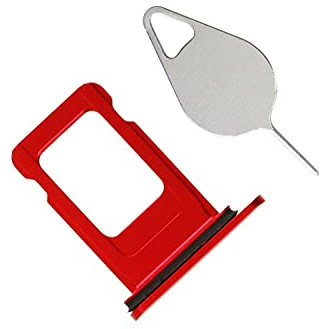OnlyTech Replacement SIM Card Holder for iPhone 11 Red with Seal Installed + Tool, Model: iPhone 11