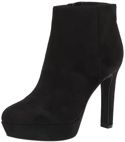 Nine West Women's Glowup2 Ankle Boot, Black Suede, 9.5