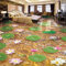 Pegatinas de suelo Azulejos impermeables Cuarto de baño enorme ultra alta definición Lotus Pond Fish 3D pintura de suelo Mural-250cmX175cm