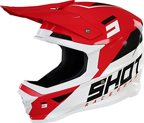 Shot Furious Chase Motocross Helm (Red/White,XL (61/62))