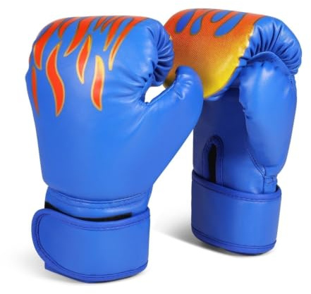 Flexzion Kids Boxing Gloves for 3-8 Ages All-Purpose Training Punching Bag Mitts w/Wrap-Around Support, UFC Sparring Kickboxing Sandbag Sports Fitness Exercise Equipment Boys Children