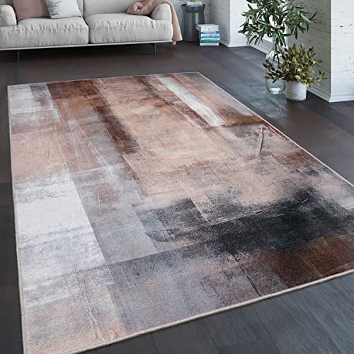 Paco Home Waschbarer Teppich Wohnzimmer Schlafzimmer Vintage Muster Flachgewebe Modern Abstrakt Farbverlauf, Grösse:140x200 cm, Farbe:Bunt 3
