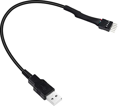 XMSJSIY USB A to 9 Pin USB Header, 9 Pin Motherboard Male IDC Dupont to USB 2.0 Type A Male Cable Cord Extender Adapter Converter Cable - 20cm