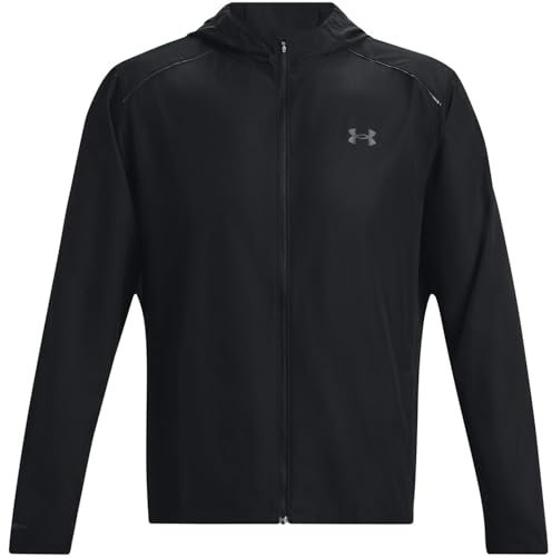 Under Armour Mens Storm Run Hooded Jacket Black/Reflect S