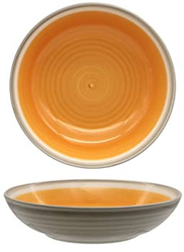 SERVIZIO DI PIATTI - CERAMICA STONEWERE DECORATA - CONFEZIONE DA 6 PEZZI (PIATTO FONDO 20 CM, SORRENTO)