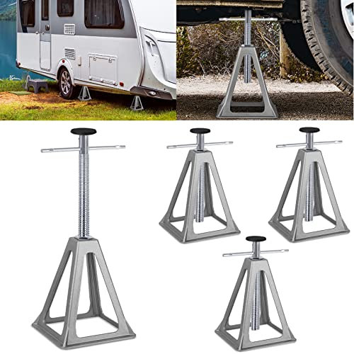 LZQ 4 cavalletti di sostegno regolabili in altezza per roulotte, in alluminio, per stabilizzazione, accessori per auto, caravan, portata fino a 1000 kg