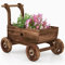 RELAX4LIFE Fioriera da Esterno a Forma di Carrello, Carriola Porta Fiori in Legno, Decorazione Vintage per Giardino, Aiuola da Interno ed Esterno (Modello 3)