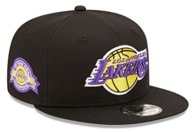 New Era NBA 17 Times NBA Champion Los Angeles Lakers Schwarz Fanartikel gerader Schirm verstellbar 9Fifty Snapback Cap - S-M (6 3/8-7 1/4)