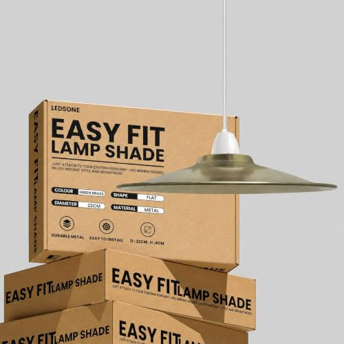 LEDSone Vintage-Pendelleuchte, Metall, Retro-Schlafzimmer-Lampe im modernen Stil (Messinggrün, ohne Leuchtmittel)