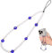 Beaded Phone Charm, Evil Eye Beaded Lanyard Wrist Strap Gemstone Phone Charm Handmade Phone Chain Strap Keychain for Men Women Girls Cell Phone String Strap(Round)