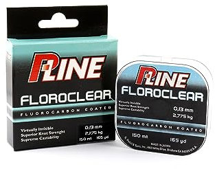 P-LINE Floroclear filo da pesca trasparente clear – invisibile in acqua – bobina da 150 mt 0.13 mm – 165 yd