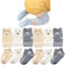 Hanzapor Baby Krabbeln 3 Paar Baby Socken und 3 Paar Baby Knieschoner 0-24 Monate Jungen Mädchen Rutschfeste Socken Stoppersocken (DE/NL/SE/PL, Alter, 18 Monate, 3 Jahre, kleiner Bär)