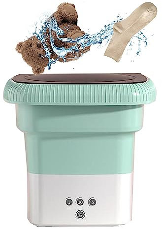 Huasean Lavadora de cubetas Plegable, Cubo de Lavadora Plegable, Tina de lavandería de Viaje Liviana Plegable, Lavadora de Ropa Personal portátil para Acampar, Vacaciones, RV, Dormitorio, Ropa