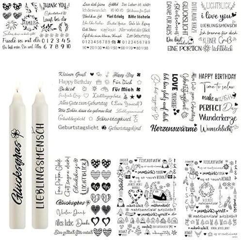 GajUst kerzentattoo wassertransferdruck,Kerzentatoos,kerzenaufkleber,kerzentattoo Weihnachten,Kerzen Aufkleber Weihnachten, DIY Adventskerze Wasserschiebefolie Kerzen Tattoo Folie, Für Keramik/Kerzen