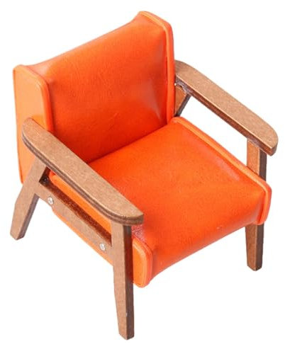 Sharplace Miniatur-Sofa, Puppenhaus-Möbel, Puppenhaus-Dekoration im Maßstab 1:12 für vorgetäuschtes Spielen, Partygeschenke, Fotografie-Requisiten, Dekoration, Orange klein