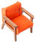 Sharplace Miniatur-Sofa, Puppenhaus-Möbel, Puppenhaus-Dekoration im Maßstab 1:12 für vorgetäuschtes Spielen, Partygeschenke, Fotografie-Requisiten, Dekoration, Orange klein