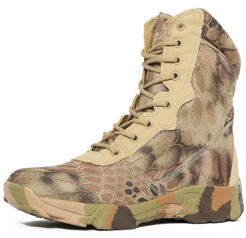 SUCHETA Wasserdichte, leichte Damen-Wanderstiefel Campingstiefel Rutschfeste, verschleißfeste Tarnschuhe Taktische Stiefel Wüstenstiefel Herren-High-Top-Wanderstiefel