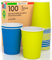 100 Bicchieri in Carta 200ml Mix Star Ecologici Biodegradabili Monouso Made in Italy Asporto Bevande Calde Acqua - MIX di Colori Giallo Blu- Prodotto e Confezionato in Italia