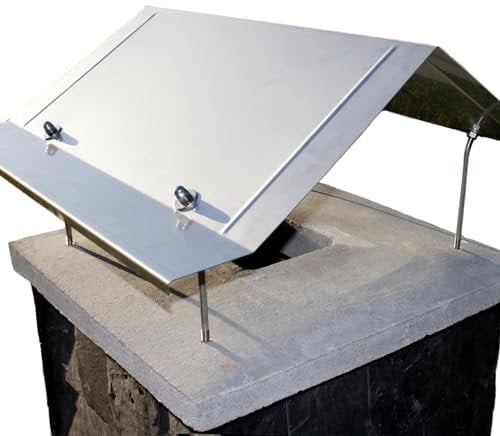 Linneborn Metallwaren - Edelstahl Kaminabdeckung, Maßanfertigung, handgefertigte Schornsteinabdeckung Morsum, für Kaminkopfmaße in cm (70-99 X 120-139)