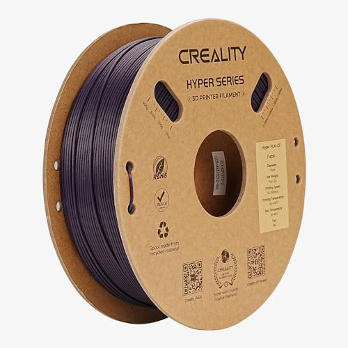 Creality Hyper PLA Filament 1,75 mm für 3D Drucker, Carbon Filament 1kg Lila Hyper PLA-CF Hochgeschwindigkeits und Hochtemperaturbeständiges, hohe Geschwindigkeit 50-300mm/s (Lila)
