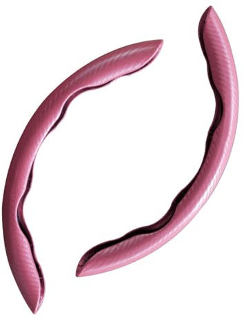 2 Stück Lenkradbezug für Renault Twingo ZOE, Langlebig Rutschfester Kohlefaser Lenkradbezug Lenkradschutz Auto Zubehör,Pink